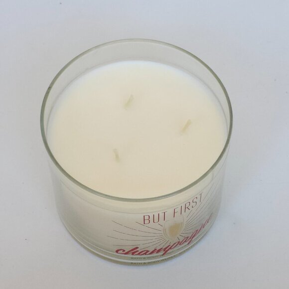 BATH AND BODY WORKS BUT FIRST CHAMPAGNE! Three Wick Candle Champagne Toast - Picture 7 of 8